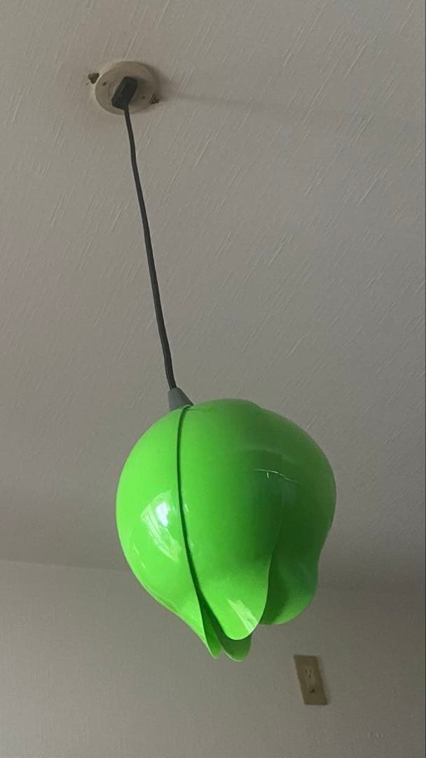 昭和レトロ　チューリップランプ　グリーン　 ペンダントライト