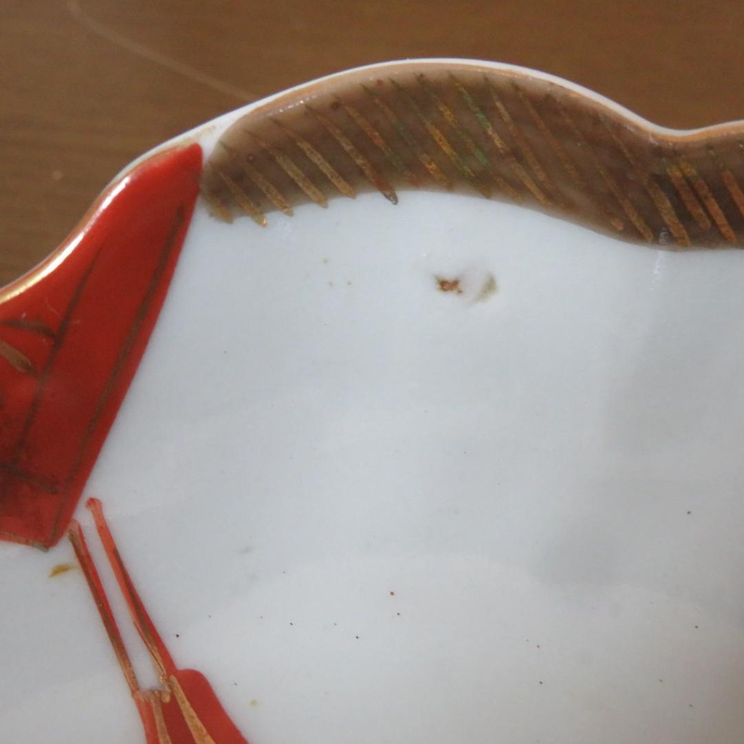 変形鉢 共箱 ネズミ 四角 歪み 窯傷 金彩 色絵付け 小判 祝い皿 10組