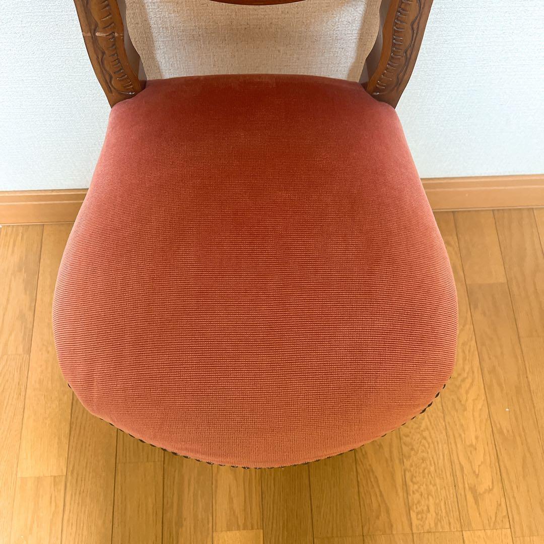 アンティーク調 猫脚チェア ロココ調 彫刻 鋲 椅子 ダイニングチェア