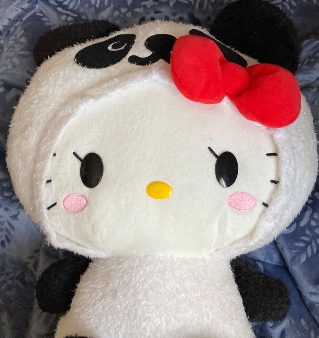 平成レトロ ハローキティ パンダ BIG ぬいぐるみ （2011年製 景品）レア