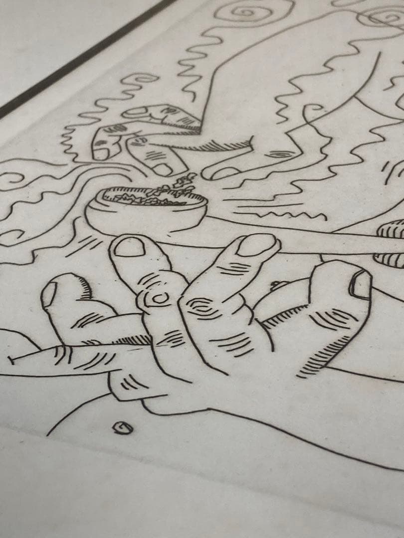 【超希少品】 キースヘリング アート 絵 絵画 レア 1点物 現状品 額縁付き