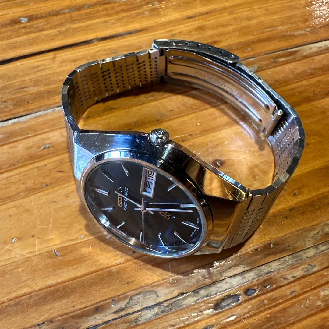 SEIKO キングクォーツ　腕時計 ブルー　稼動品　4823-8010 美品