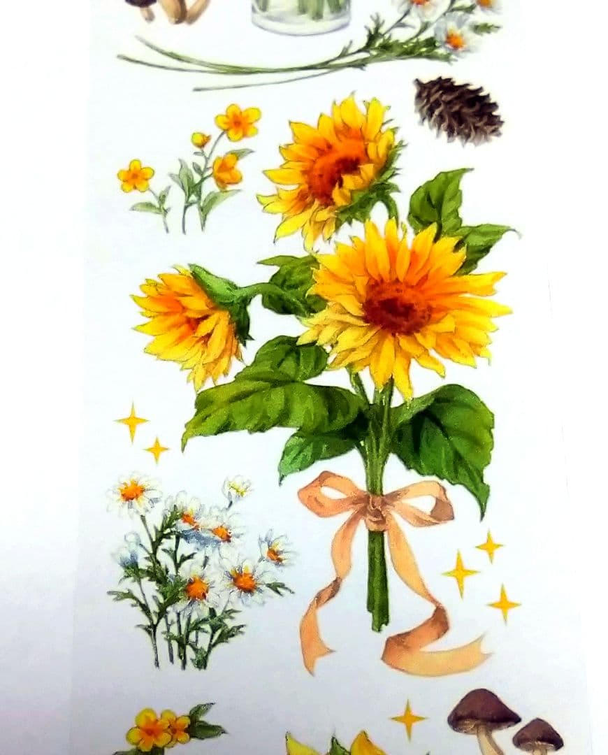 ☆のこり１☆S19＃向日葵的夏天(PET)MOODTAPE切り売り海外装飾マステ