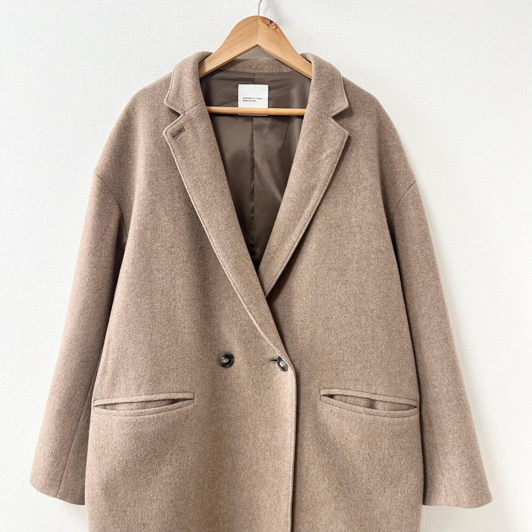 北欧、暮らしの道具店 3WAYアレンジ襟のかろやかチェスターコート　ベージュ