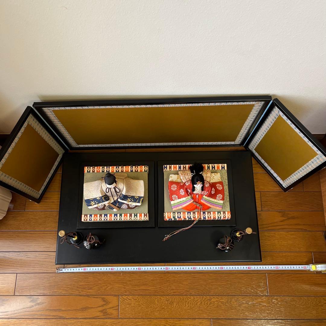 九重雛【真多呂作】男雛 女雛セット/金屏風・飾台・台座・燭台・行器付き/ひな祭り