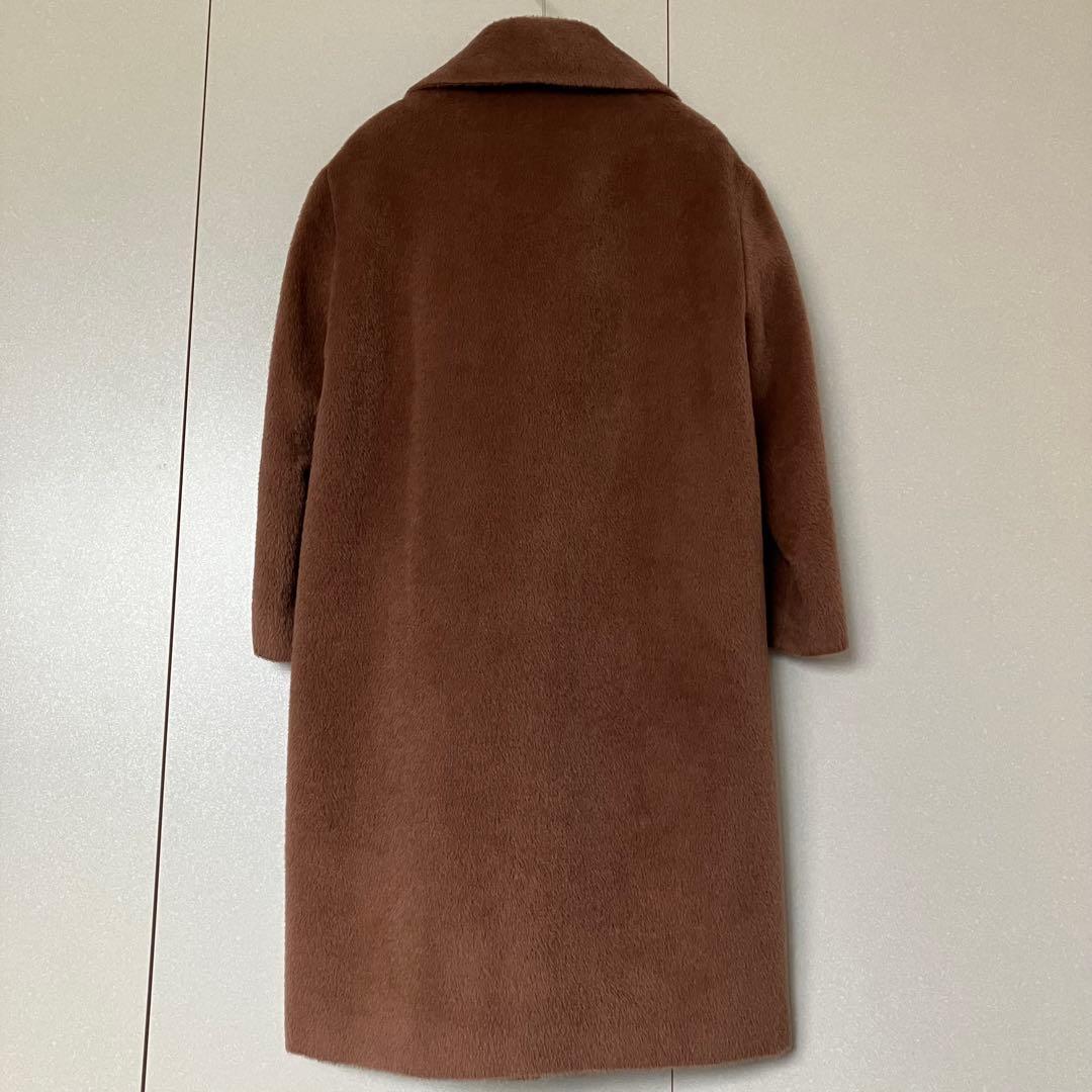 【美品⭐️PESERICO】イタリア製モカカラーシャギーチェスターコート　40