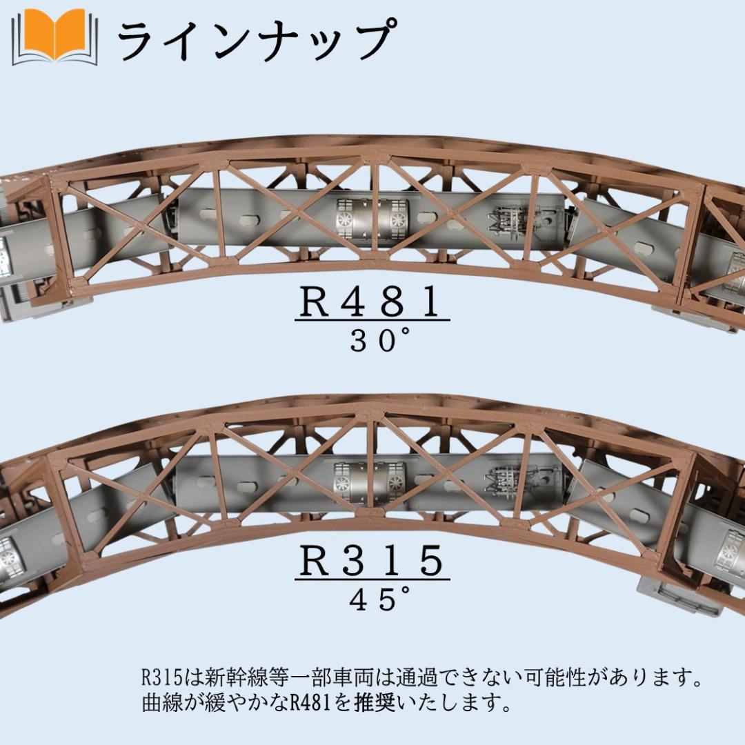 カーブトラス鉄橋 Nゲージ R481-30° ３セット 組立済