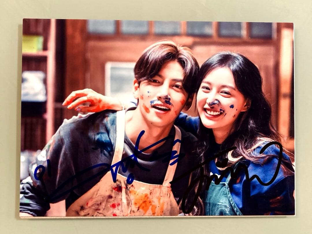 チ・チャンウクとキム・ジウォン直筆サイン入り2Lサイズ写真…