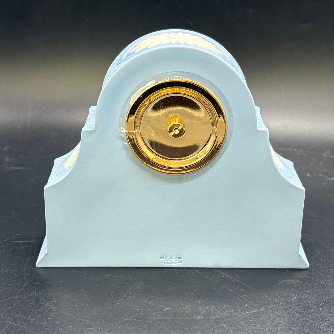 箱付き ウェッジウッド 置時計 　ペールマントルクロック　ブルー　no.177