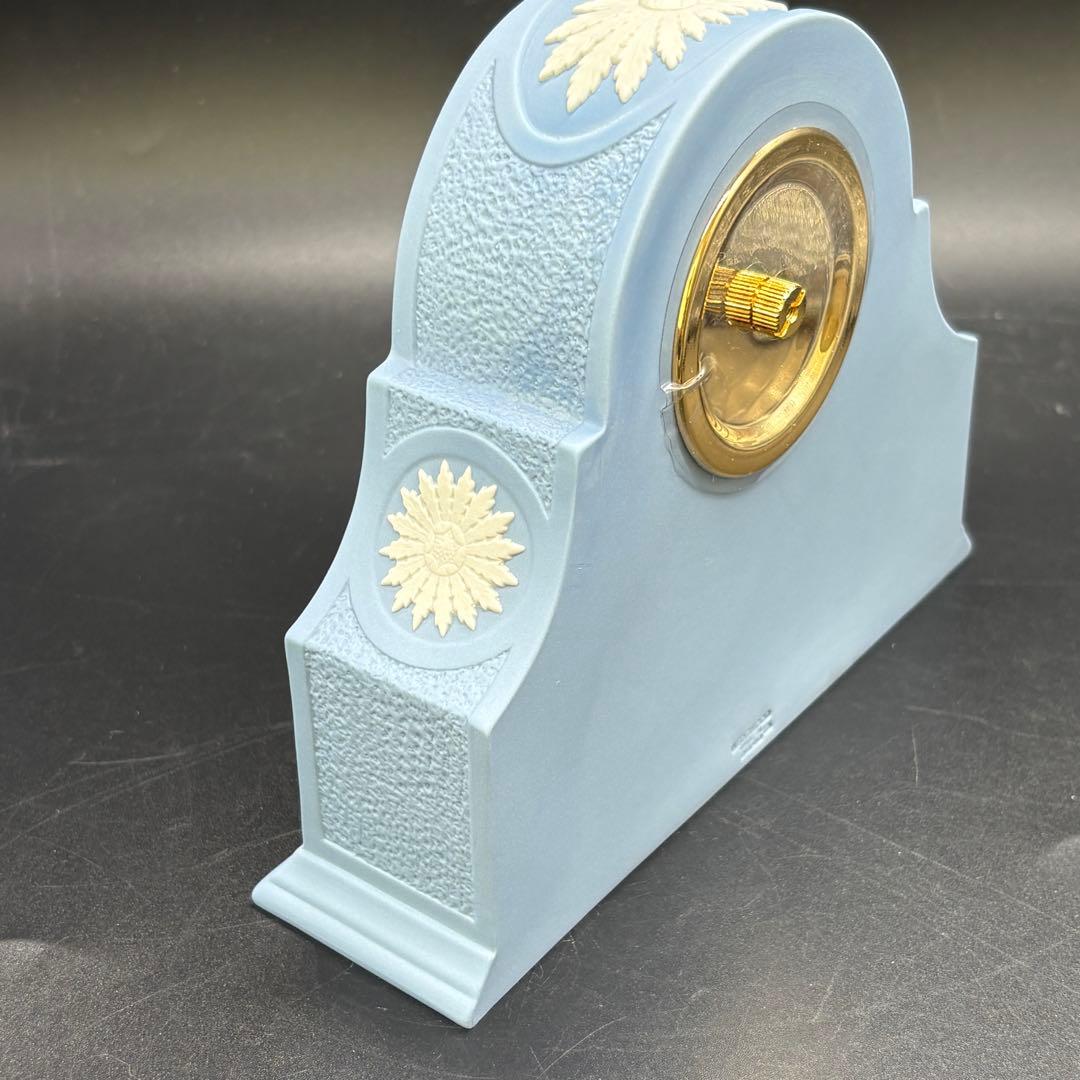 箱付き ウェッジウッド 置時計 　ペールマントルクロック　ブルー　no.177