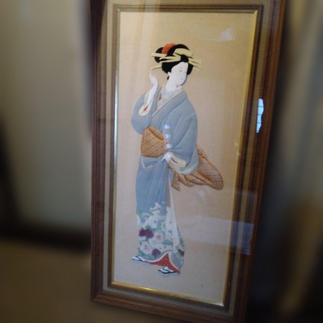 押絵　額入り　芸者
