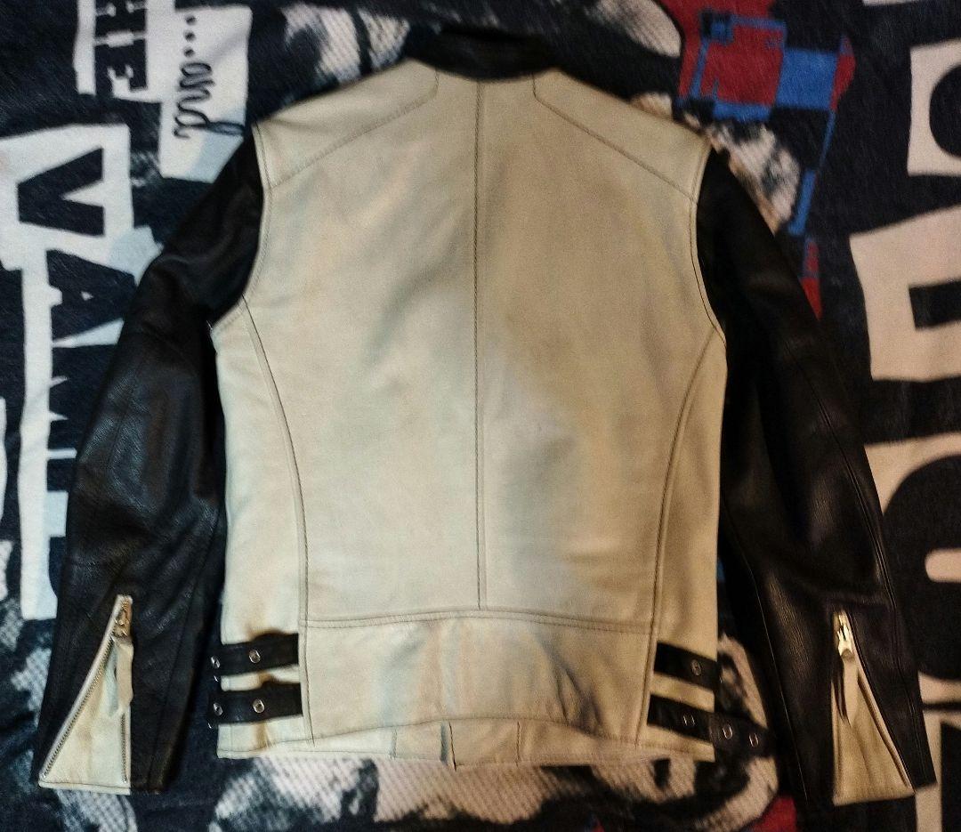 Schott シングルライダースジャケット S　バイカラー　白　黒