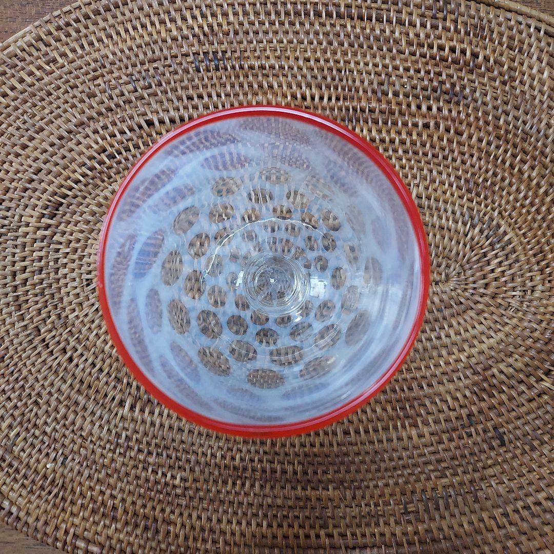 和ガラス　なつめ型水玉紋様　氷コップ