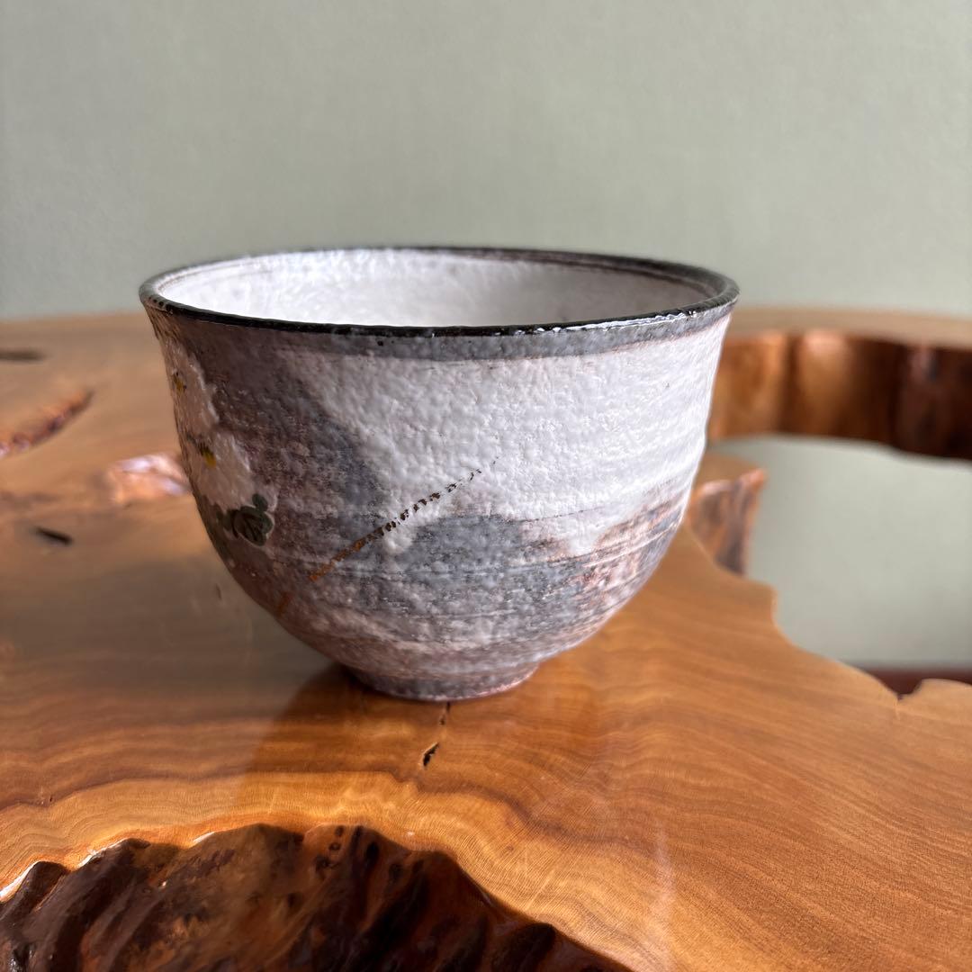 乾山写菊絵 浅見与し三作 京清水 抹茶碗 茶道具 共箱