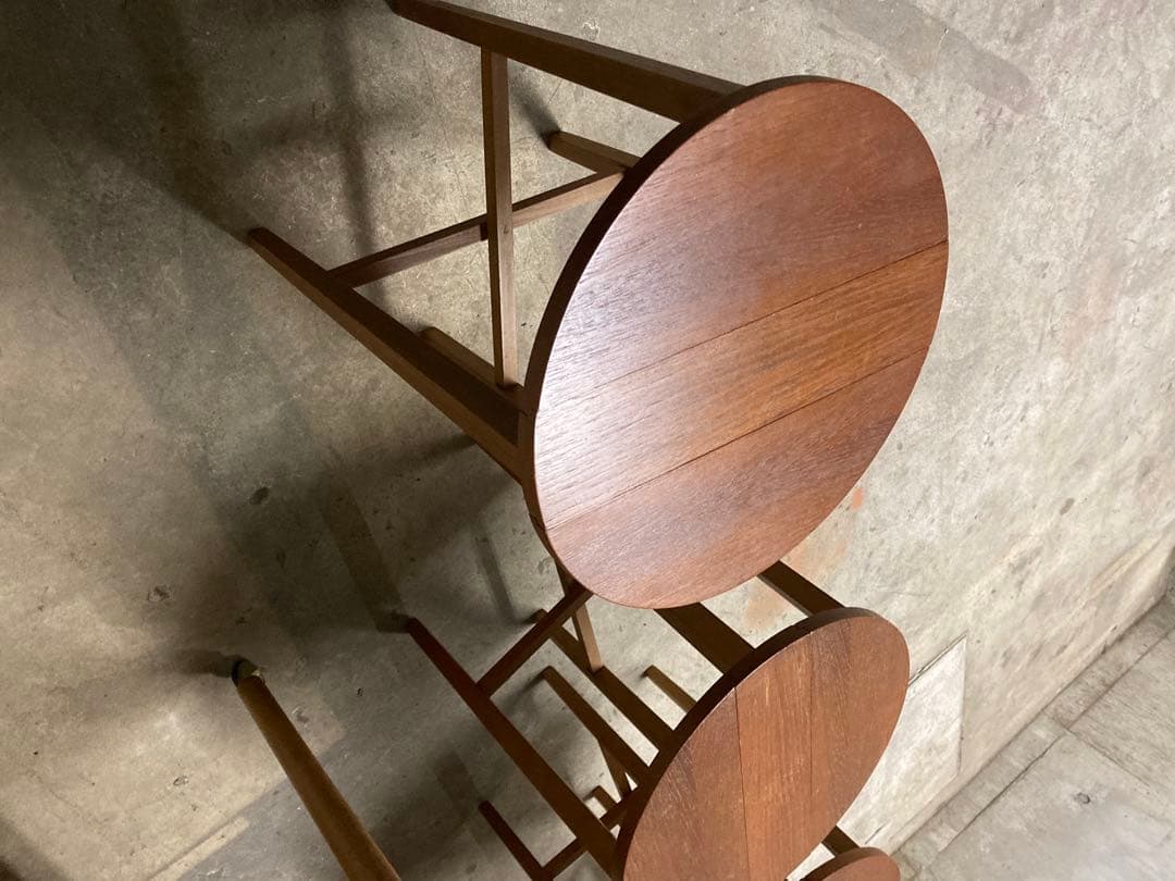 名作! デンマーク60s ネスト テーブル 折りたたみ ヴィンテージ 木製