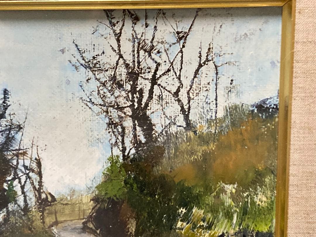 油彩　油絵　肉筆　風景画　小山オサム　SM 直筆サイン有　額新品