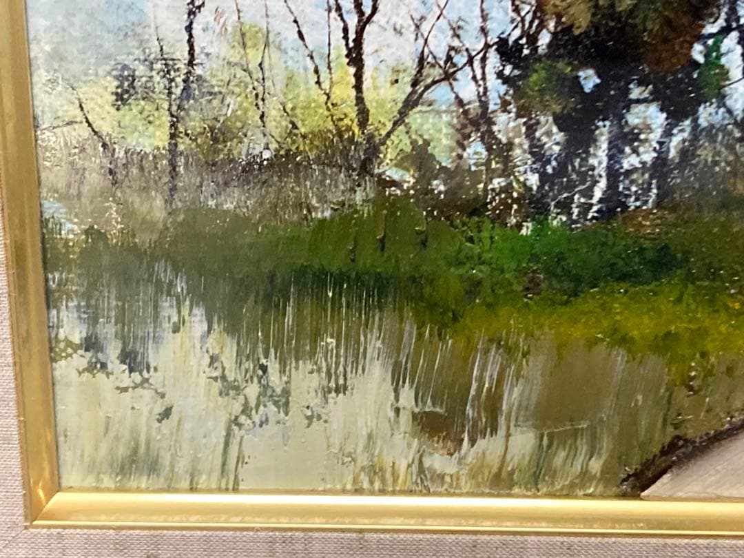 油彩　油絵　肉筆　風景画　小山オサム　SM 直筆サイン有　額新品