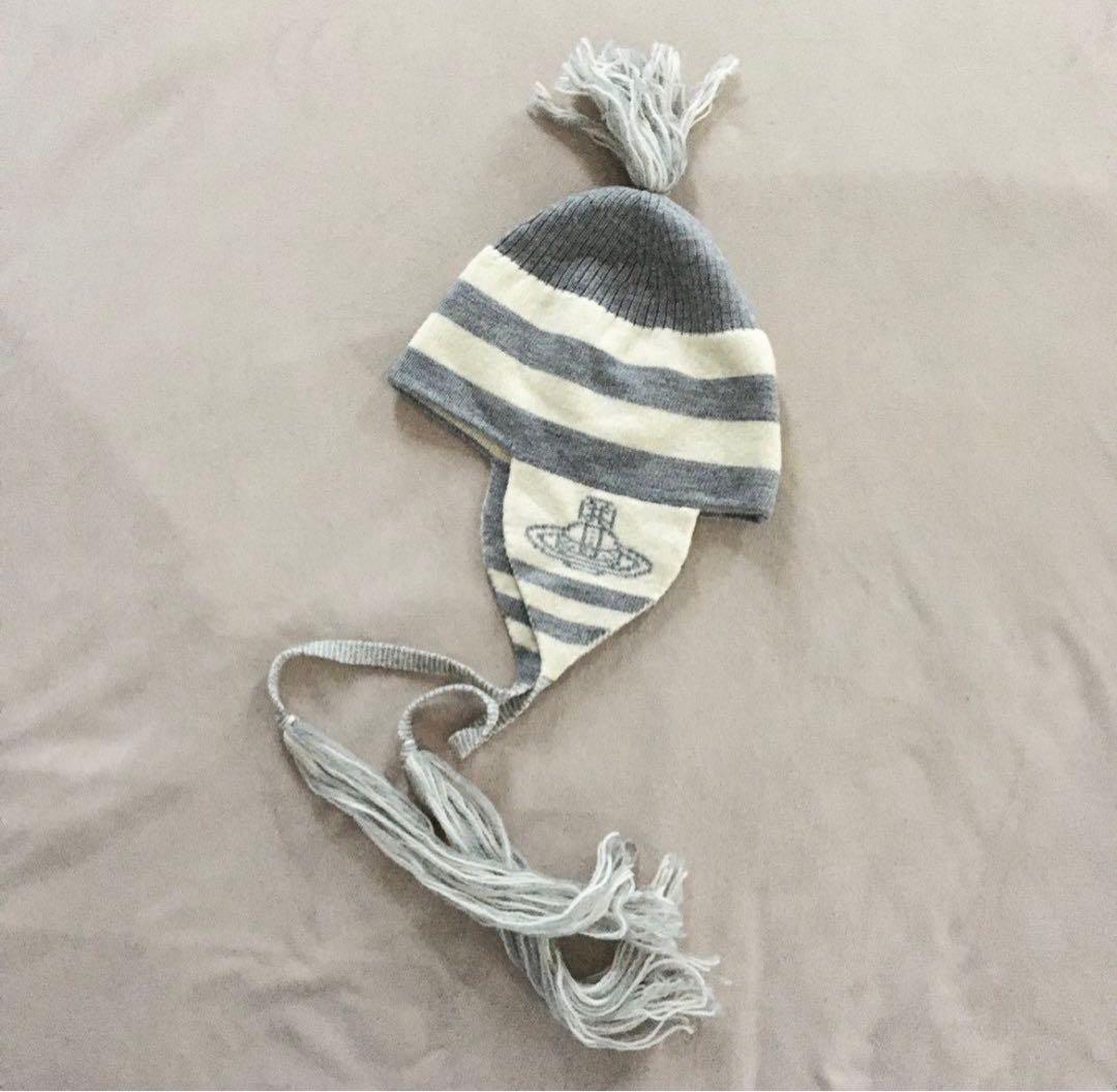 【希少】VivienneWestwood ポンポン耳当て付ボーダー ニット帽