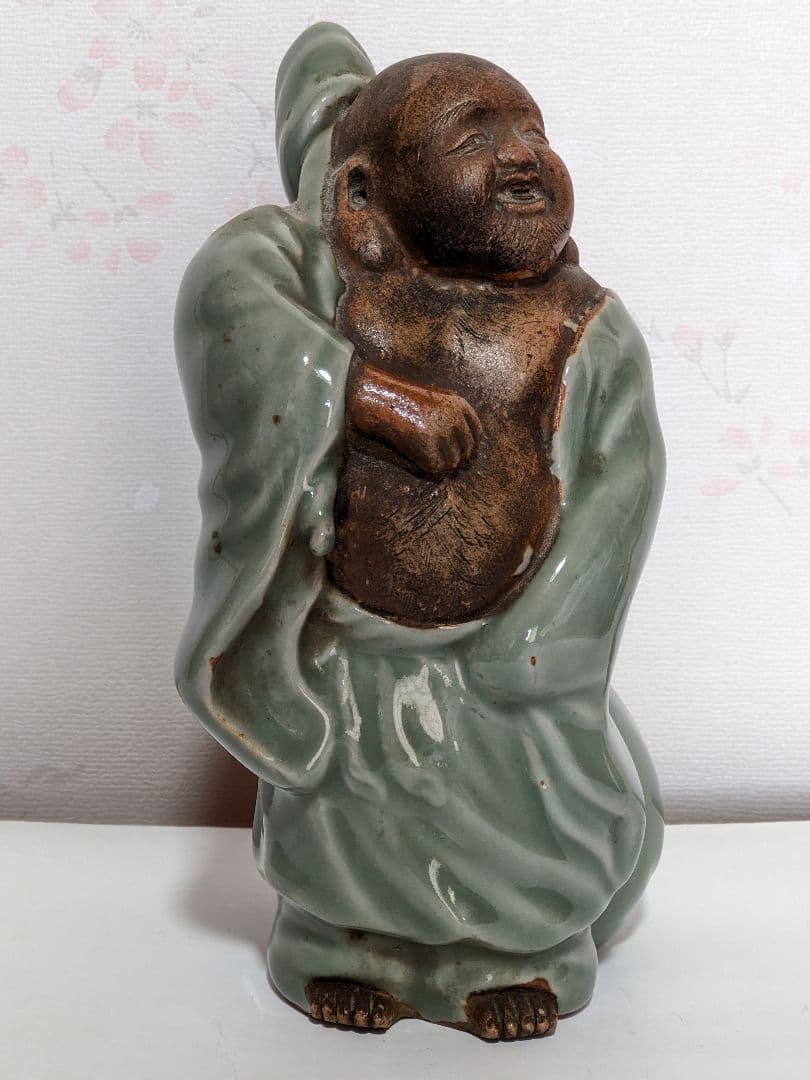 ♦希少！三田青磁 布袋 置物 七福神 江戸時代 古玩 古美術 美術品 骨董品
