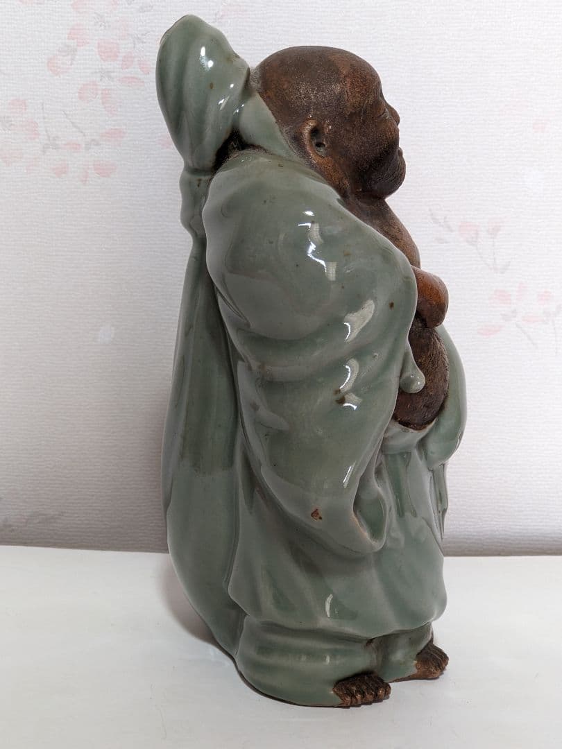 ♦希少！三田青磁 布袋 置物 七福神 江戸時代 古玩 古美術 美術品 骨董品