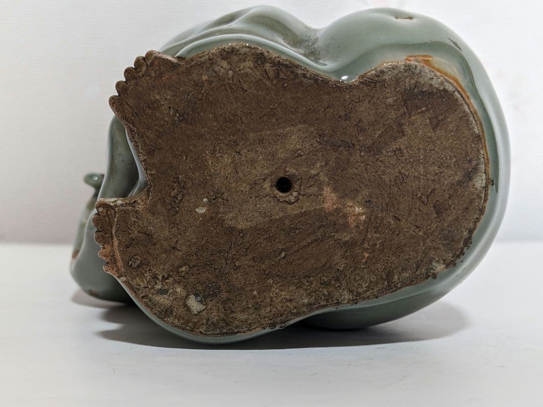 ♦希少！三田青磁 布袋 置物 七福神 江戸時代 古玩 古美術 美術品 骨董品