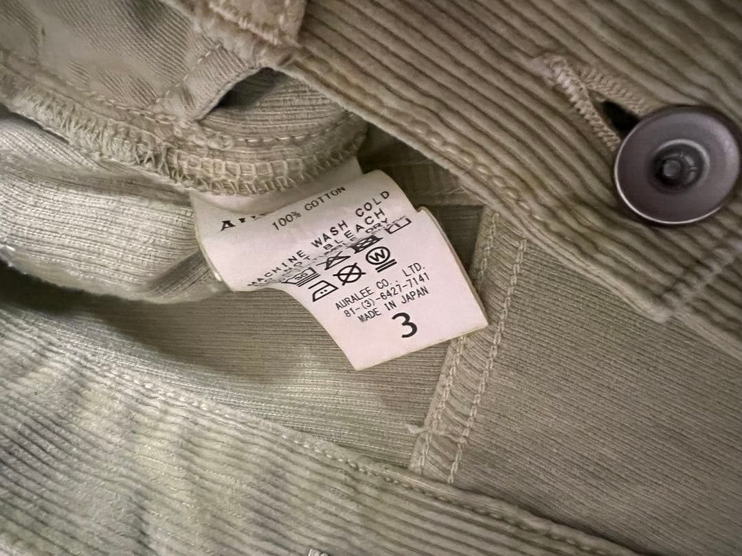 パンツ auralee corduroy pants