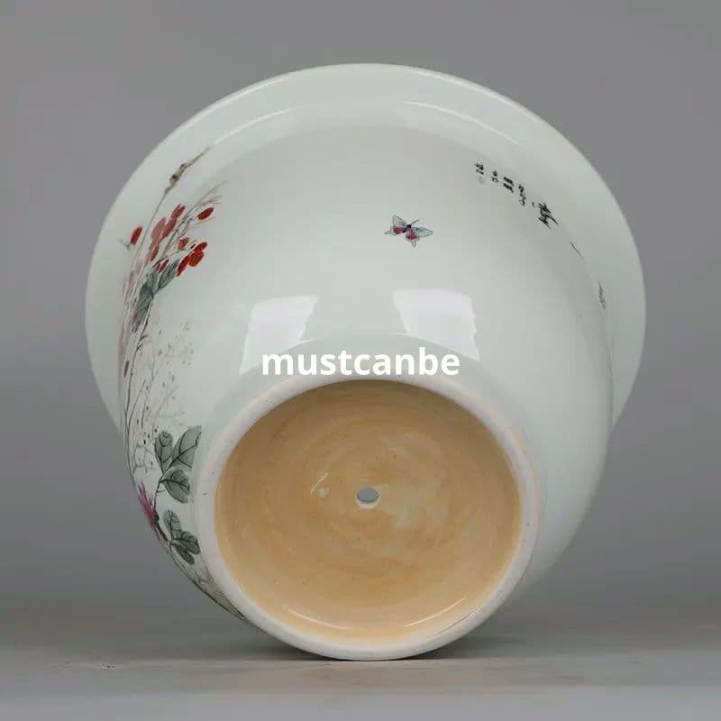 景徳鎮 花鳥紋蘭盆 盆栽鉢 中国鉢 植木鉢 多肉植物鉢 小品盆栽鉢 山野草鉢