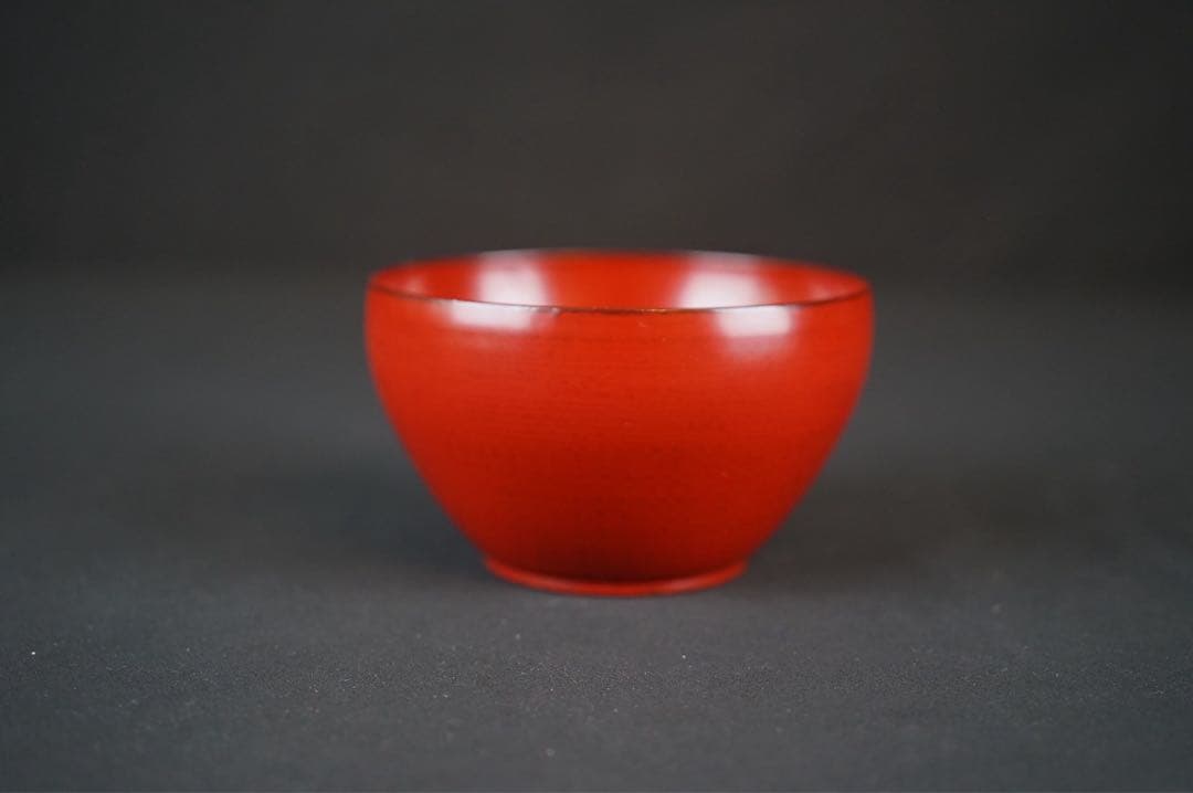 角偉三郎 作 朱 椀 六つ星 最晩年作 希少作 紙箱 共布 茶懐石道具 汁椀