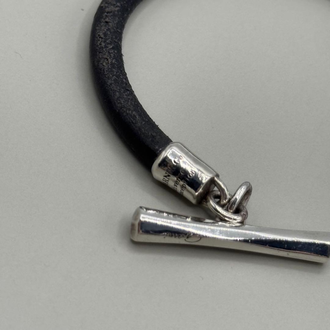 美品　ガルニ　ブレスレット　レザー　シルバー