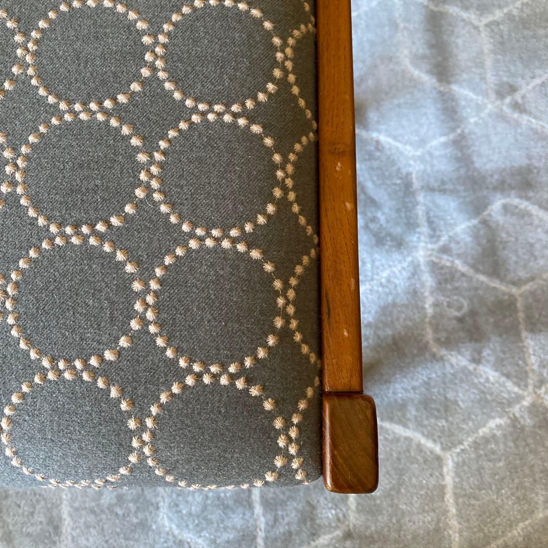 デンマーク　ヴィンテージスツール（ミナペルホネン タンバリン×チーク無垢材）