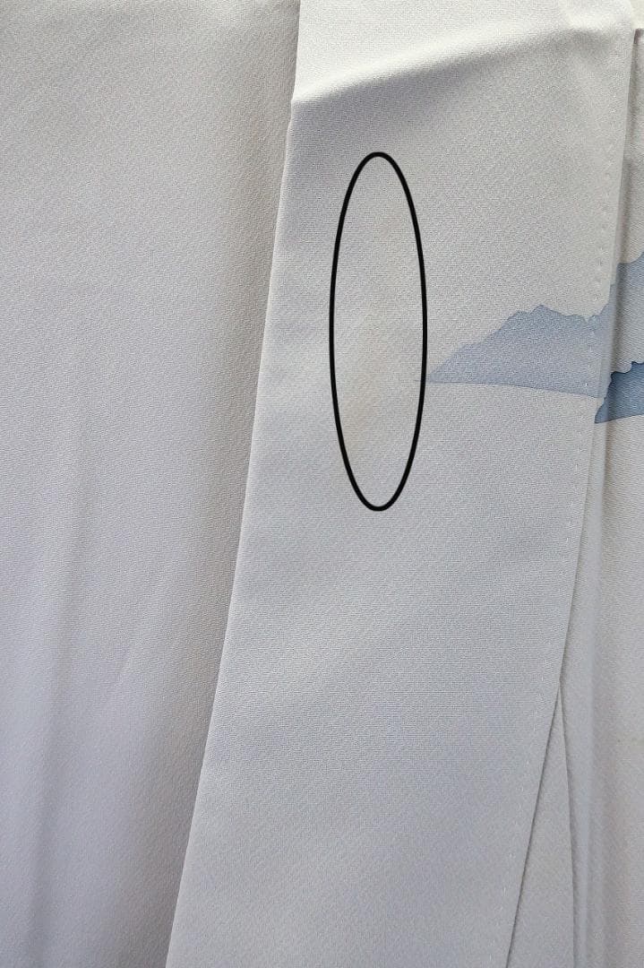 ★専用★訪問着 ブルーグレー オレンジ系 夕暮れの京風景身丈163.0cm 正絹