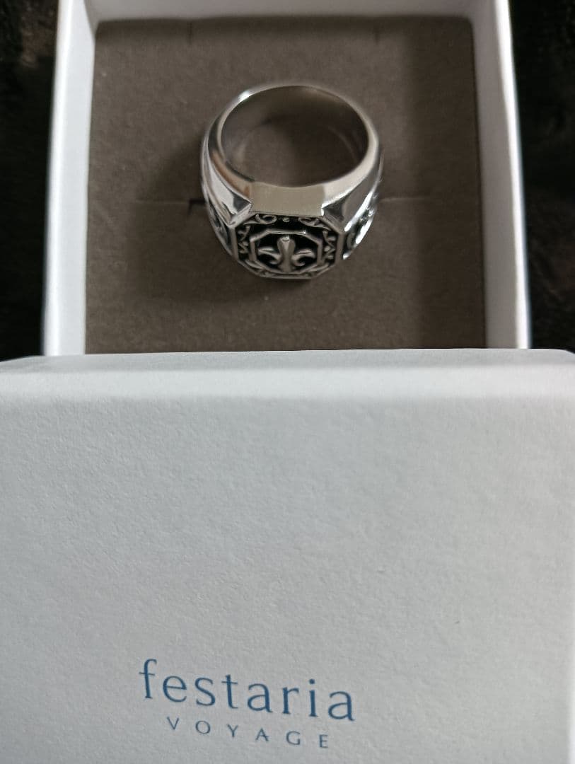 festaria 百合の紋章　sv925　シグネットリング　16号　 約20ｇ