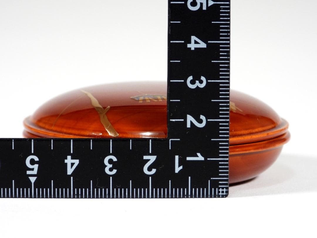 蒔絵師 吉田華正 作 鳴子雀 蒔絵 香合 春慶塗 螺鈿 香道具 茶道具 共箱