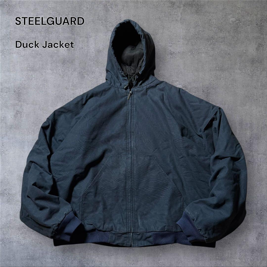 jjw2156 古着STEELGUARDダック地アクティブジャケットソリッ