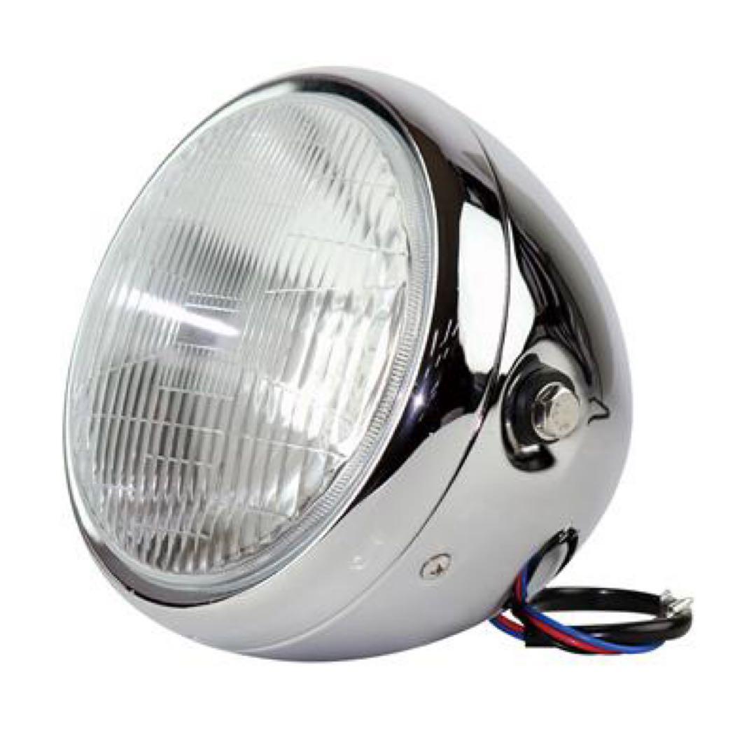 グッズ　6.5インチ　ルーカスタイプヘッドライト　クローム　SR400等
