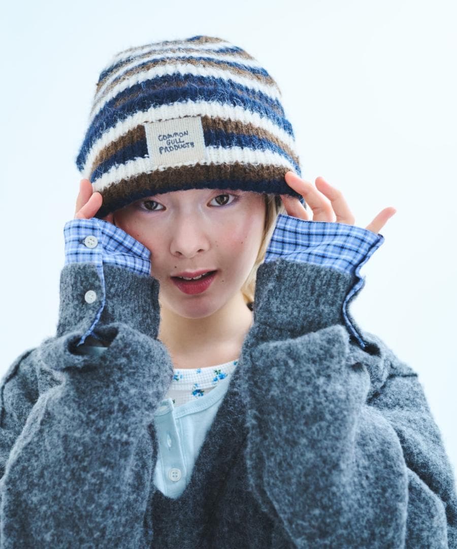 common gull products 記憶の中のガルニット帽弟子 ネイビー