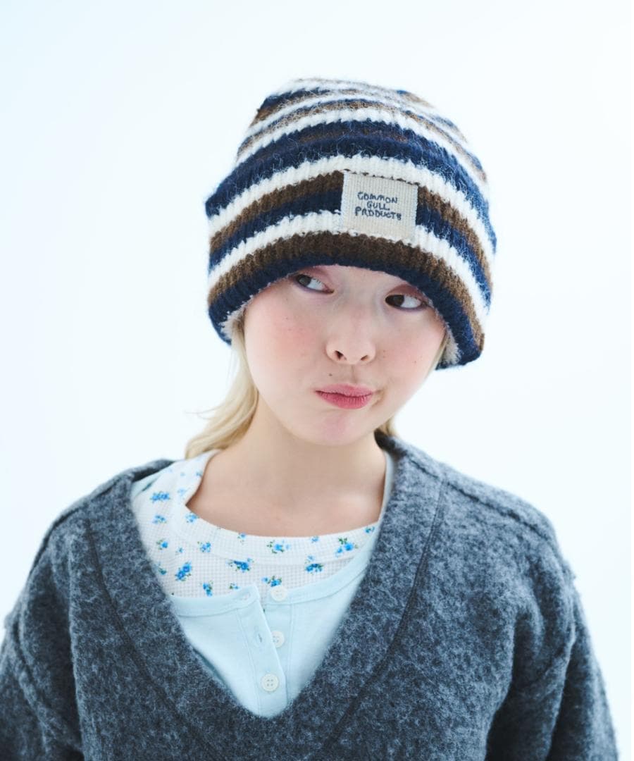 common gull products 記憶の中のガルニット帽弟子 ネイビー