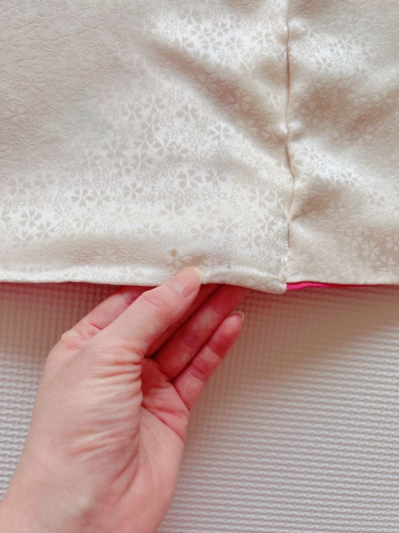 豪華振袖　仮絵羽　八重桜　暈し染め　正絹　未使用品　身丈178cm（肩から）