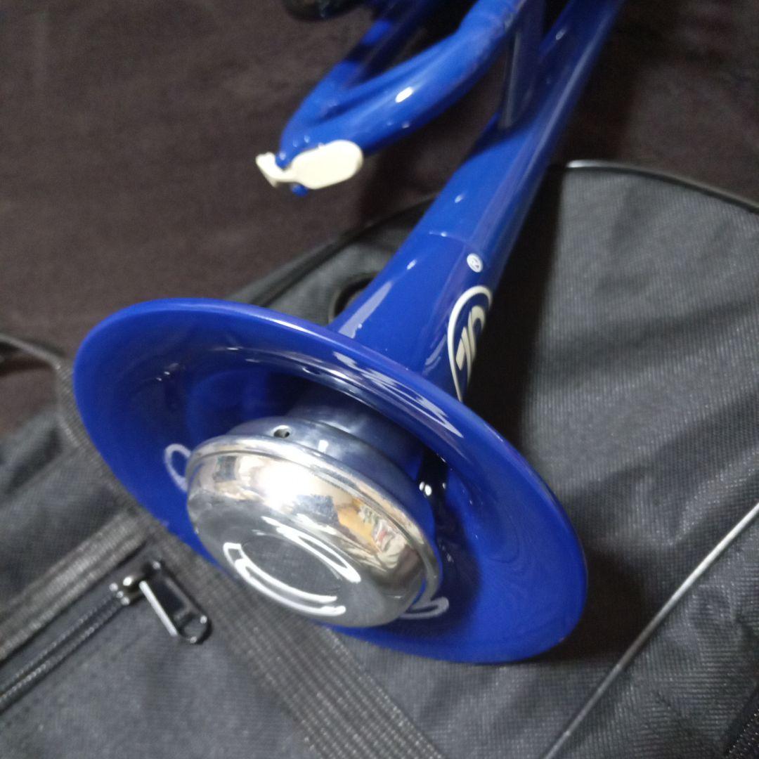 ZO プラスチックトランペット本体 青&黒 ソフトケースマウスピース付