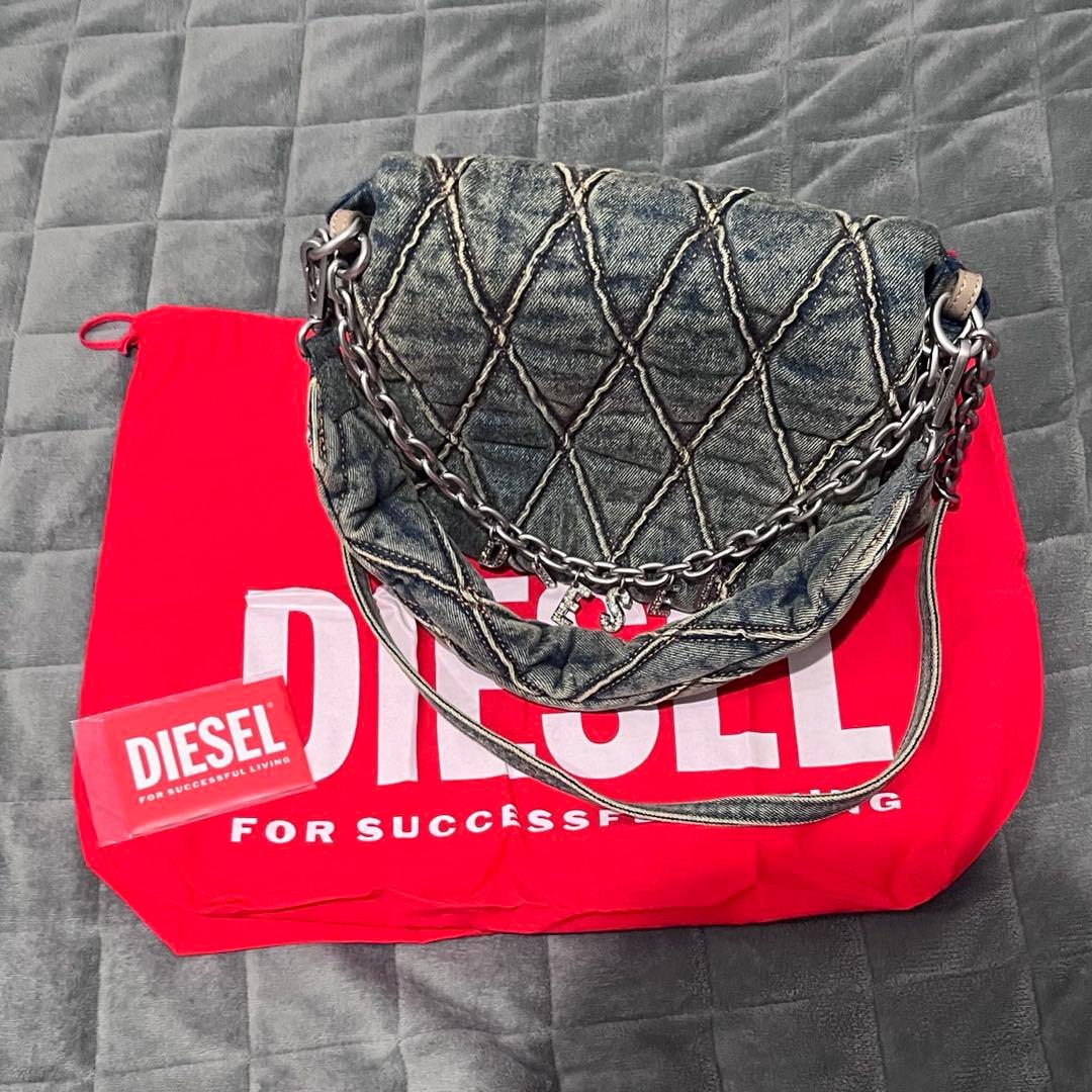 DIESEL レディース デニム キルティング ショルダーバッグM