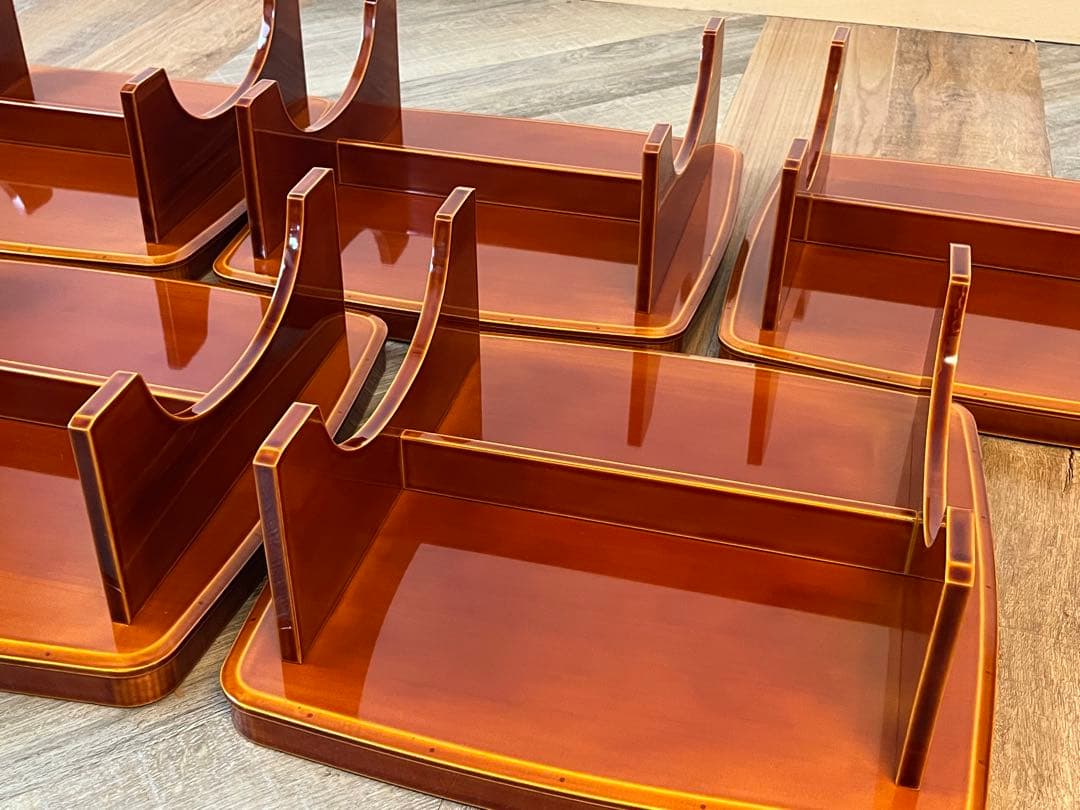 【ほぼ未使用 美品】飛騨 春慶塗 山野草会席膳 5客 共箱 茶懐石