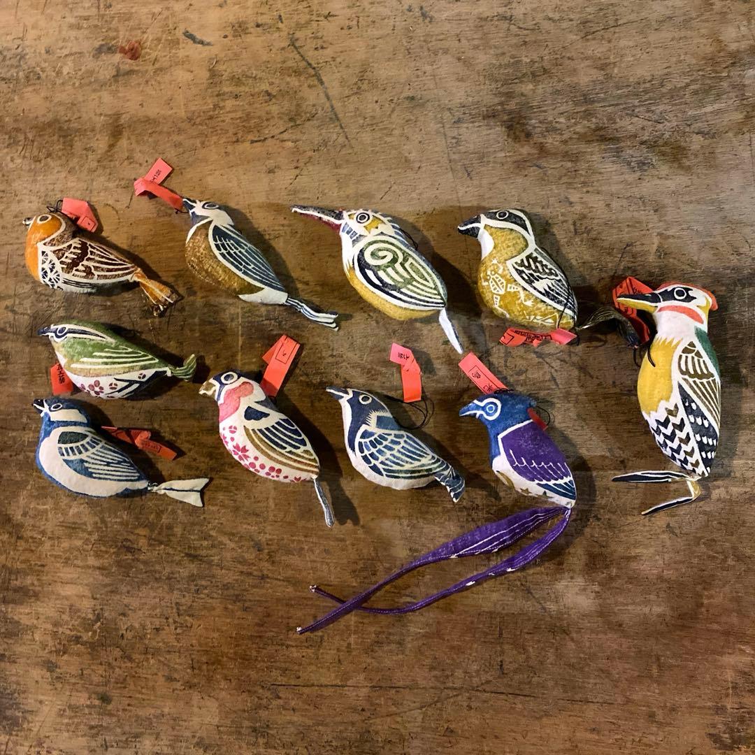 【真工藝・木版手染】鳥のぬいぐるみ 10体セット　飛騨高山民藝　鳥さん好きに！！