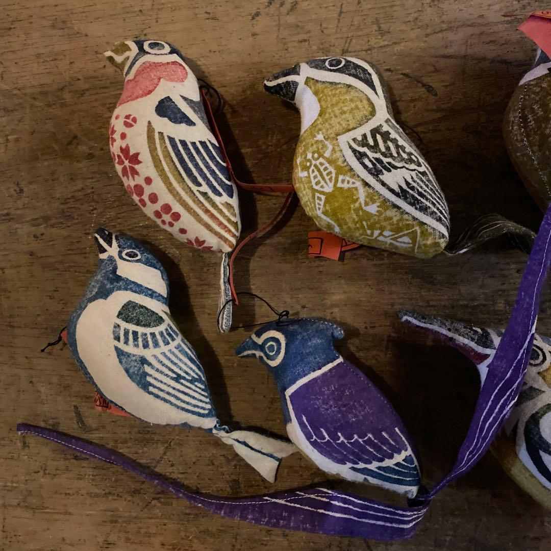 【真工藝・木版手染】鳥のぬいぐるみ 10体セット　飛騨高山民藝　鳥さん好きに！！