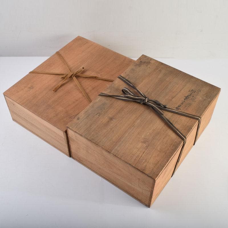 スペード　龍斎作　堆朱　花草文　御菓子器揃　時代二重箱　C　8871A