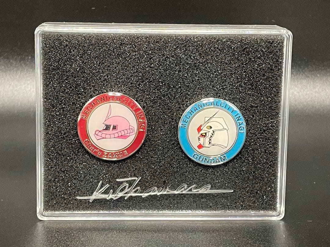 大河原邦男氏直筆サイン入りガンダム ピンバッジ　個数限定シリアルナンバー入り