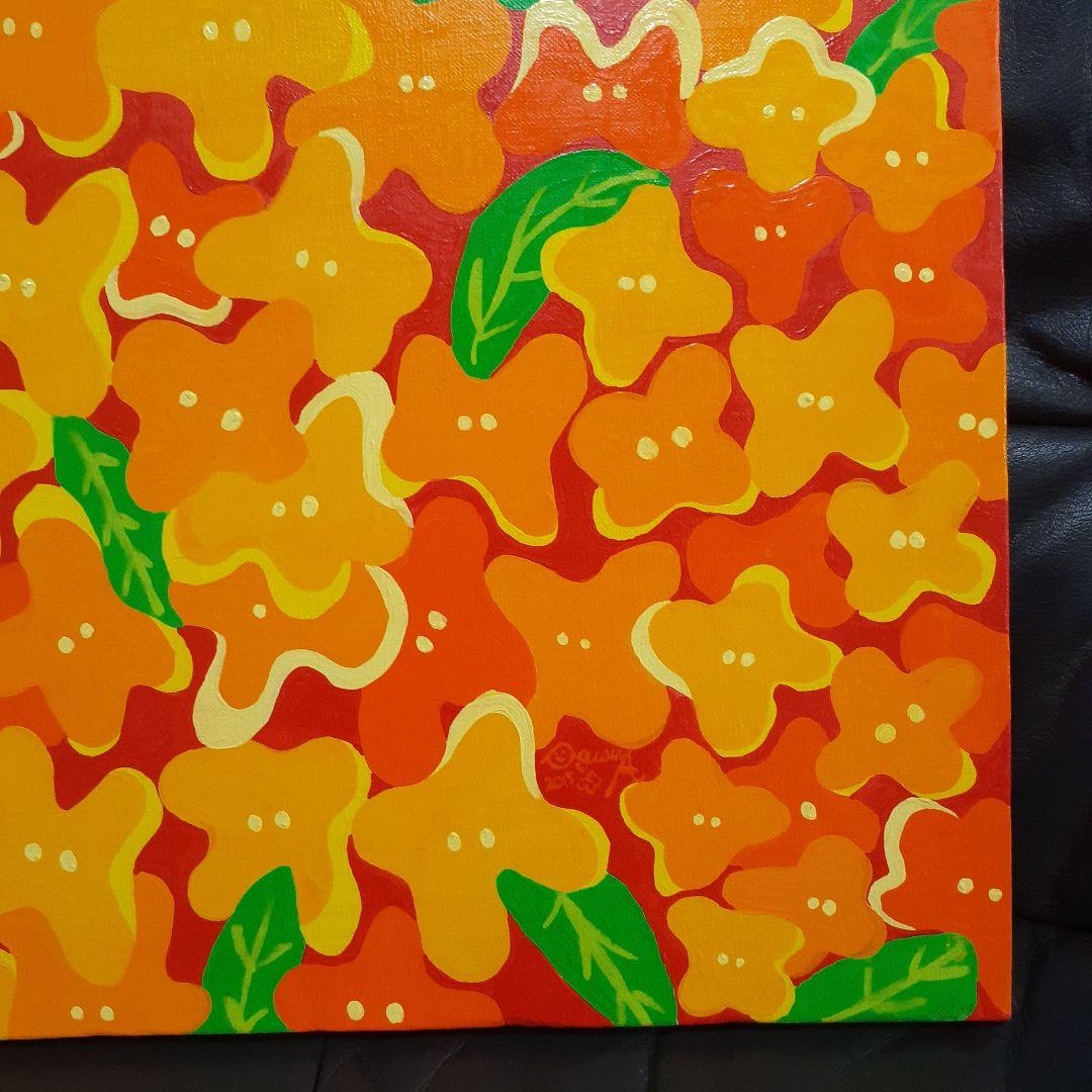 キンモクセイ　拡大バージョン　画家　小楠アキコ作品　F8号サイズ　アクリル絵具