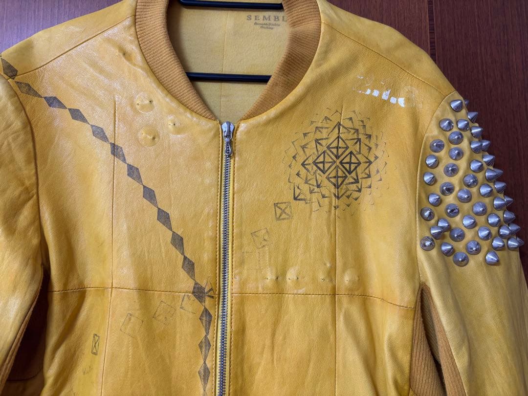 センブル SEMBL 革ジャン スタッズ付き シングルライダース ジャケット