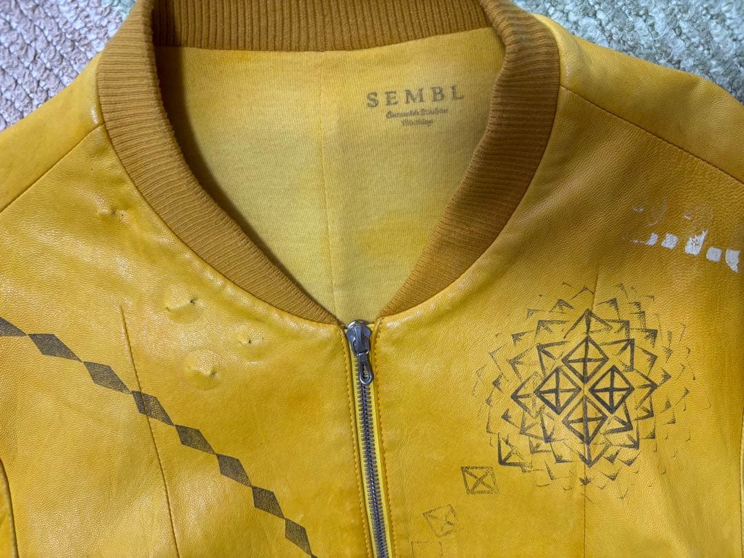 センブル SEMBL 革ジャン スタッズ付き シングルライダース ジャケット