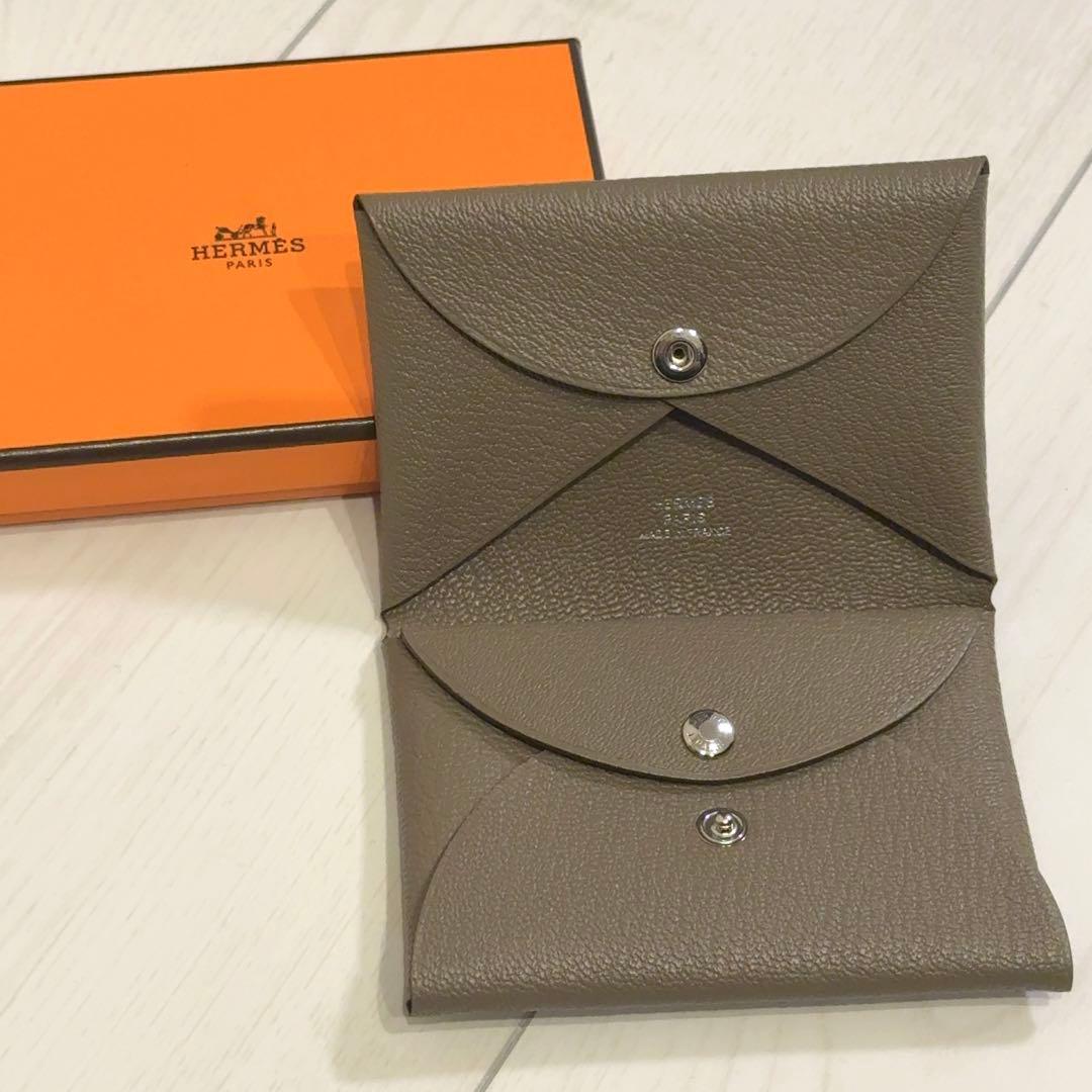 HERMESエルメス カルヴィデュオ エトゥープ　シェーブル 新品未使用