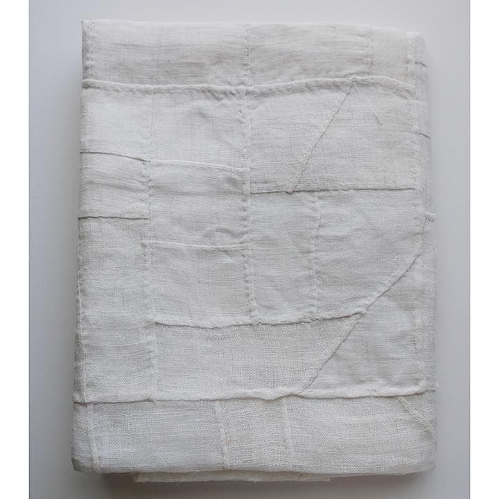 韓国 ポジャギ 手縫い 正方形 棒通しあり　100×100cm モシ 麻